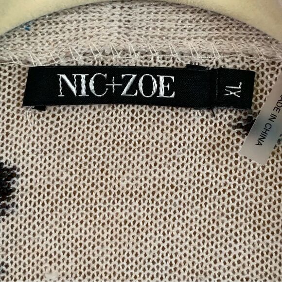 NIC+ZOE Positive Outlook Chiffon Trim Open Cardigan - Picture 6 of 10